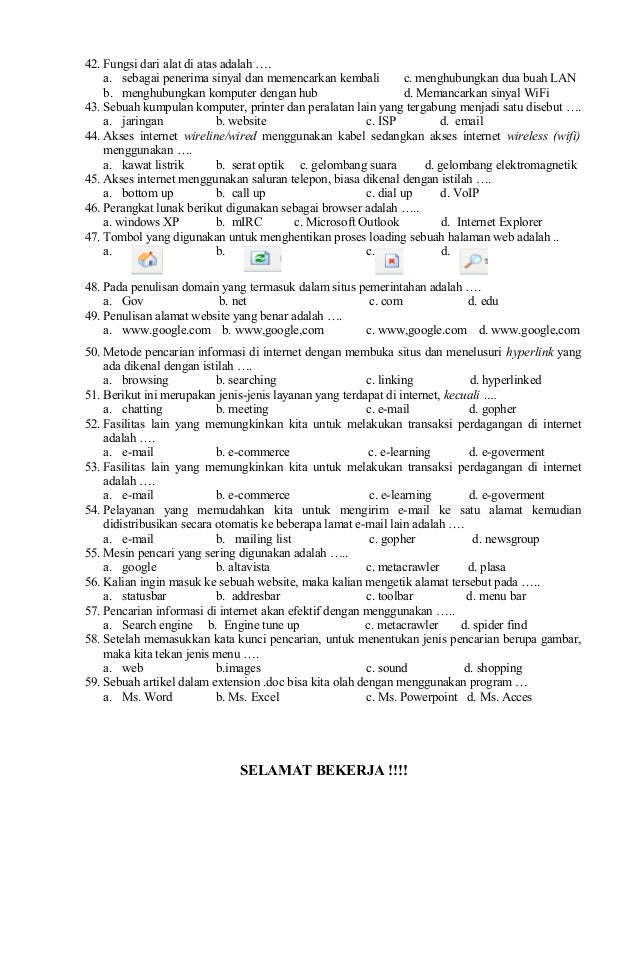 Soal Ujian Sekolah Mata Pelajaran Tik Tahun 2011 2012