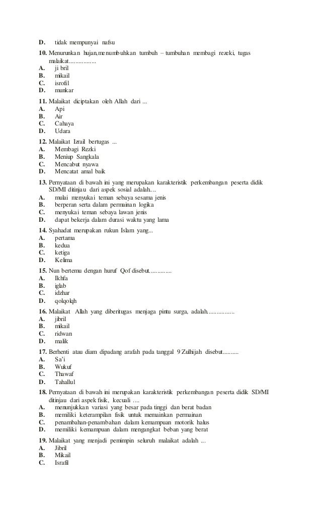 Soal Ukg Pai 2013