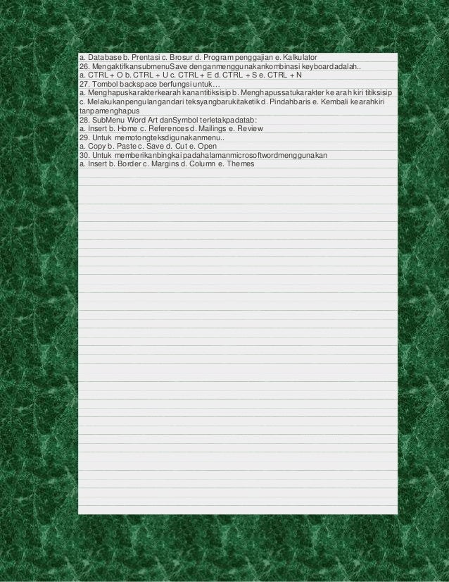 Soal ukk tik semester 2 kelas x