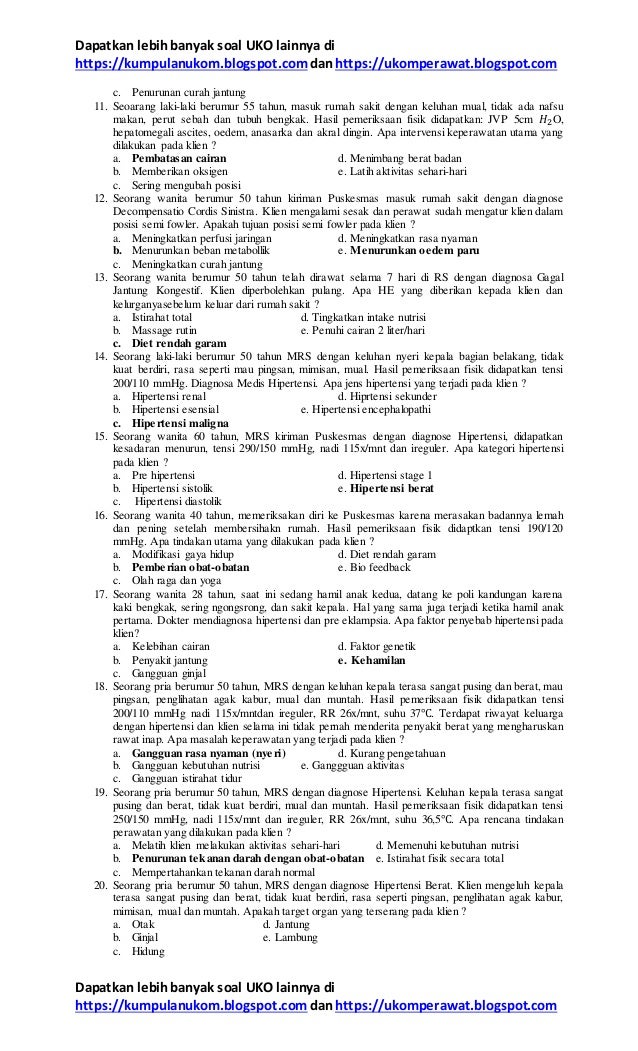 Soal Ukom Kmb Dan Kunci Jawaban