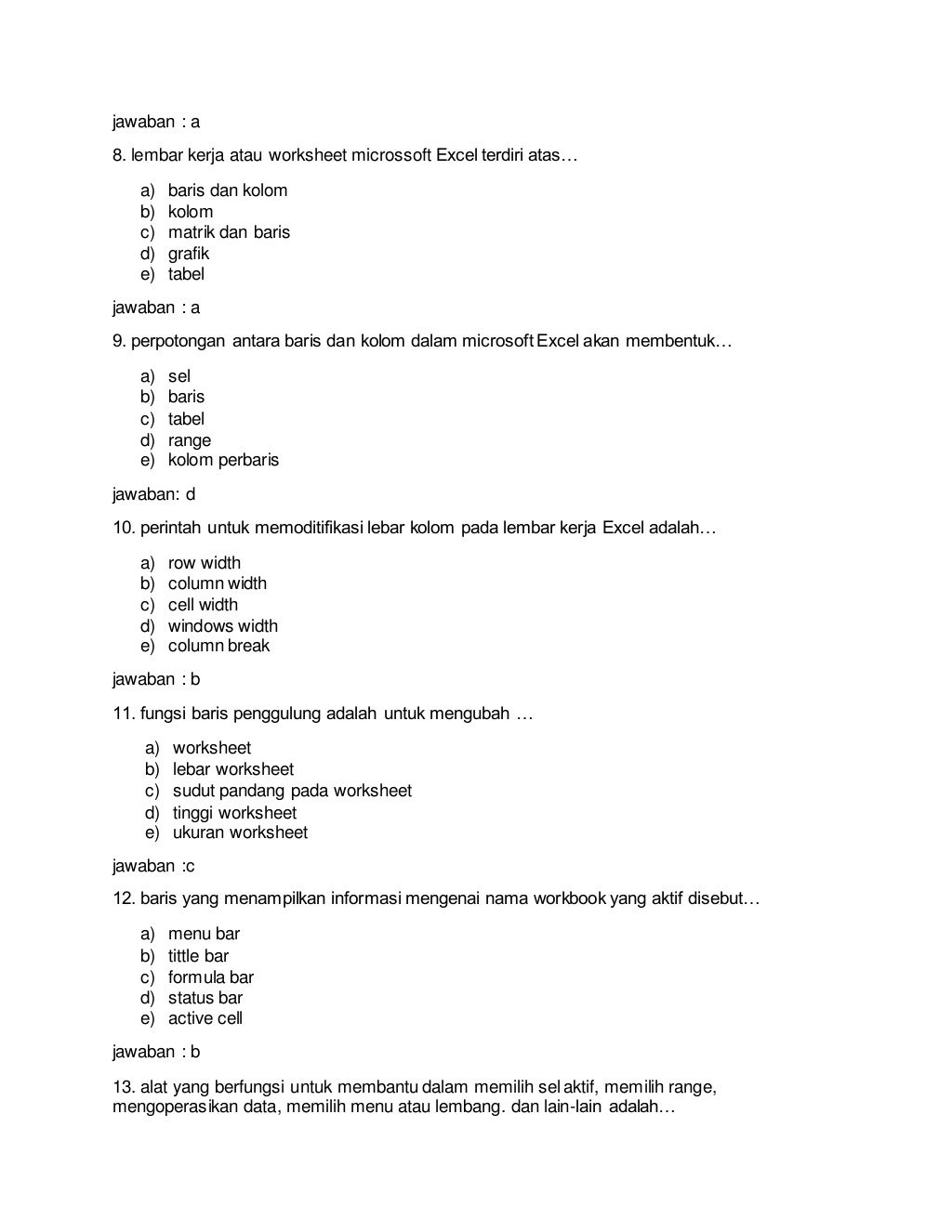 Soal ulangan tik kelas xi Soal ulangan tik kelas xi