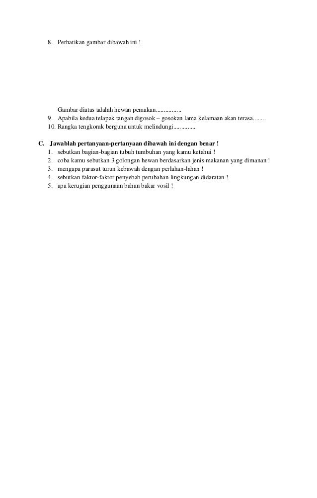 Soal Ulangan Akhir Ipa Kelas Iv 35750379
