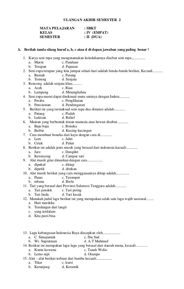 Soal Bahasa Lampung Kelas 4