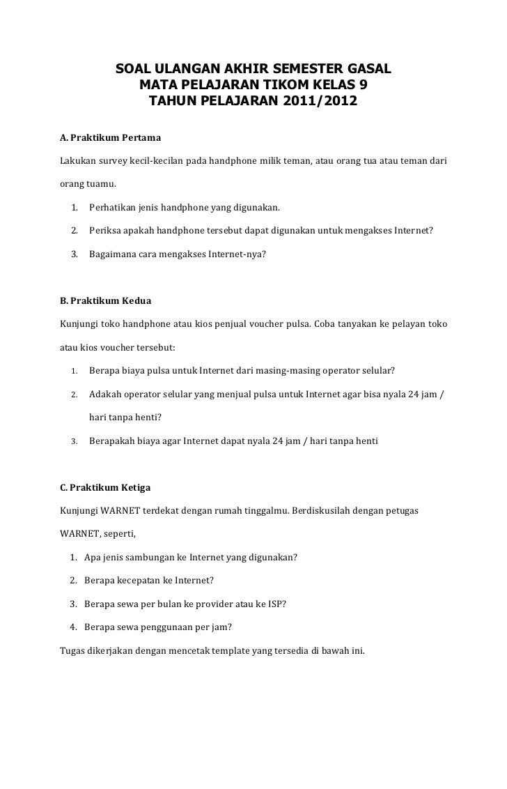 Soal Ulangan Prohibition Contoh Soal Pelajaran