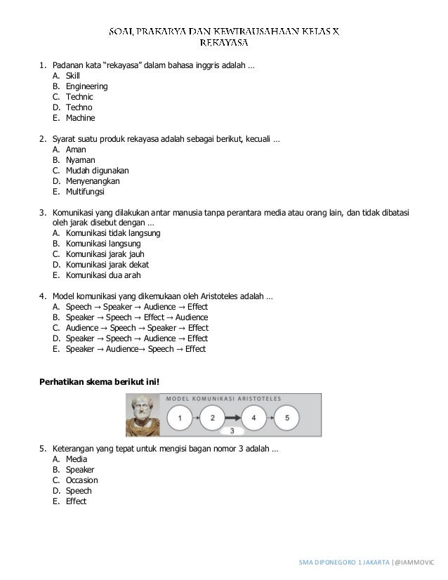 Soal uts prakarya kelas 10 semester 1