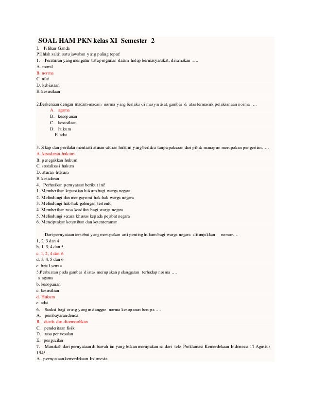 32++ Contoh soal pilihan ganda materi pkn kelas xii ham information