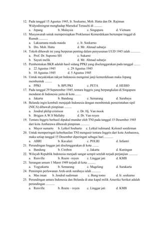 soal ulangan sd kelas v ips