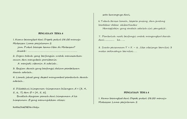 Soal ulangan kelas 5 sem 1