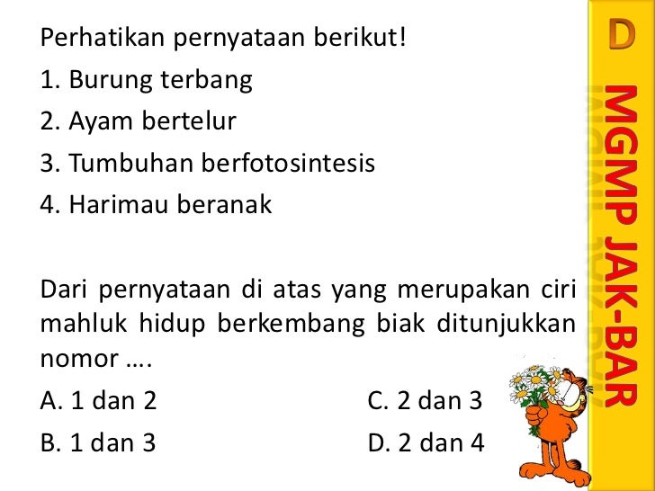 Soal UN 2012 NO 23 BIOLOGI CIRI  CIRI  MAKHLUK HIDUP