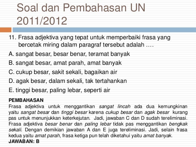 14 Contoh Soal Bahasa Indonesia Frasa Kumpulan Contoh Soal