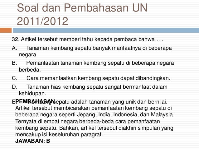  Soal un bahasa indonesia sma tahun 2020