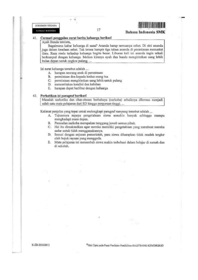 Top Soal Uraian Usbn Bahasa Indonesia Smk Top Soal Uraian Usbn Bahasa Indonesia Smk