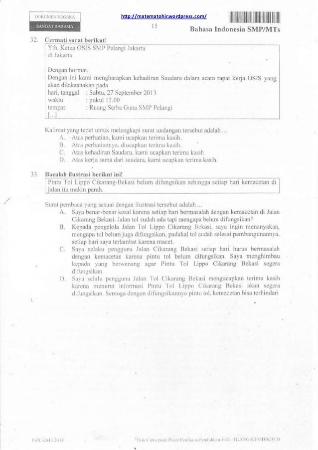 Kalimat yang tepat untuk melengkapi petunjuk tersebut adalah