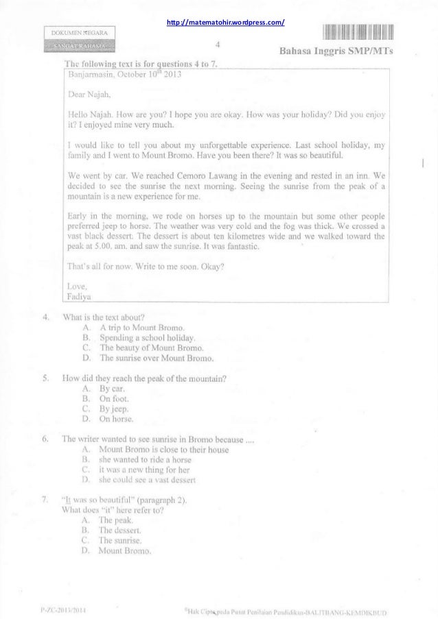 bahasa inggris smp