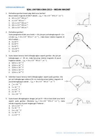 Soal Un Fisika Sma 2013 Medan Magnet