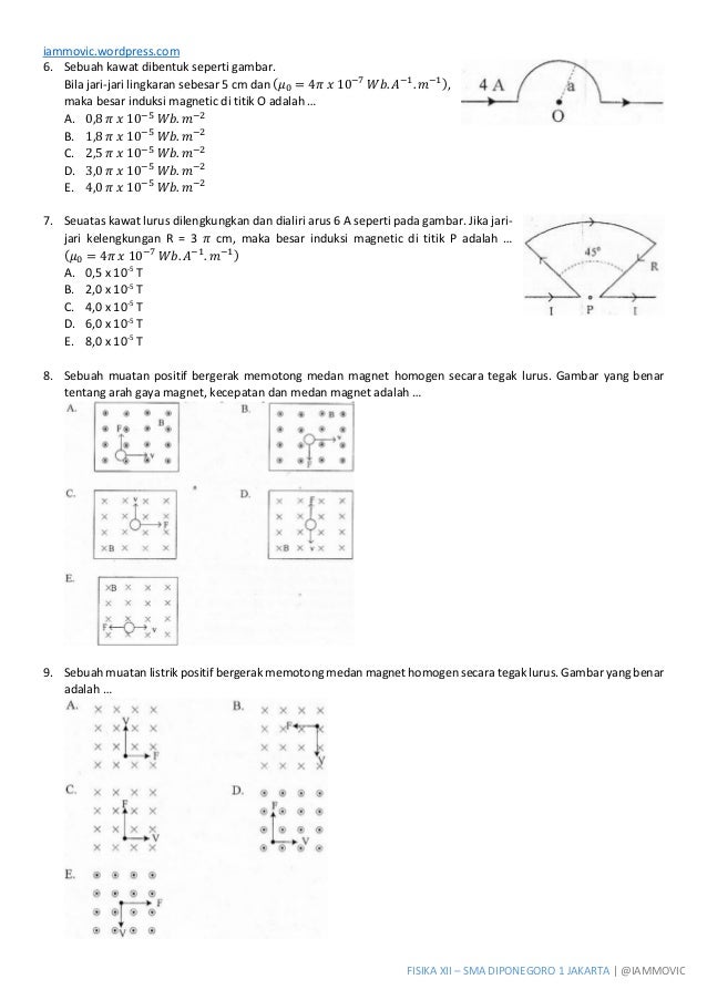 Soal UN Fisika SMA 2013 - Medan Magnet