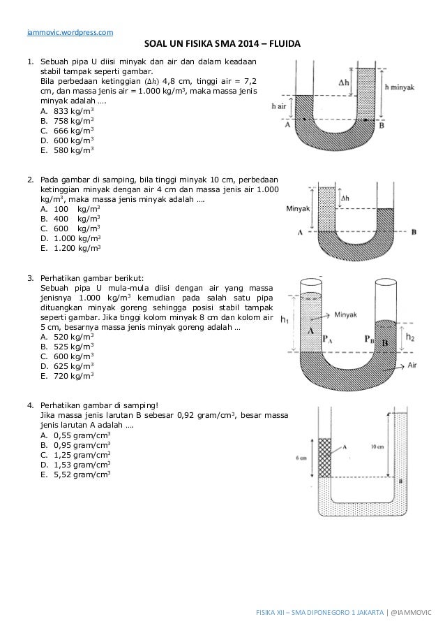 Soal Un Fisika Sma 2014 Fluida