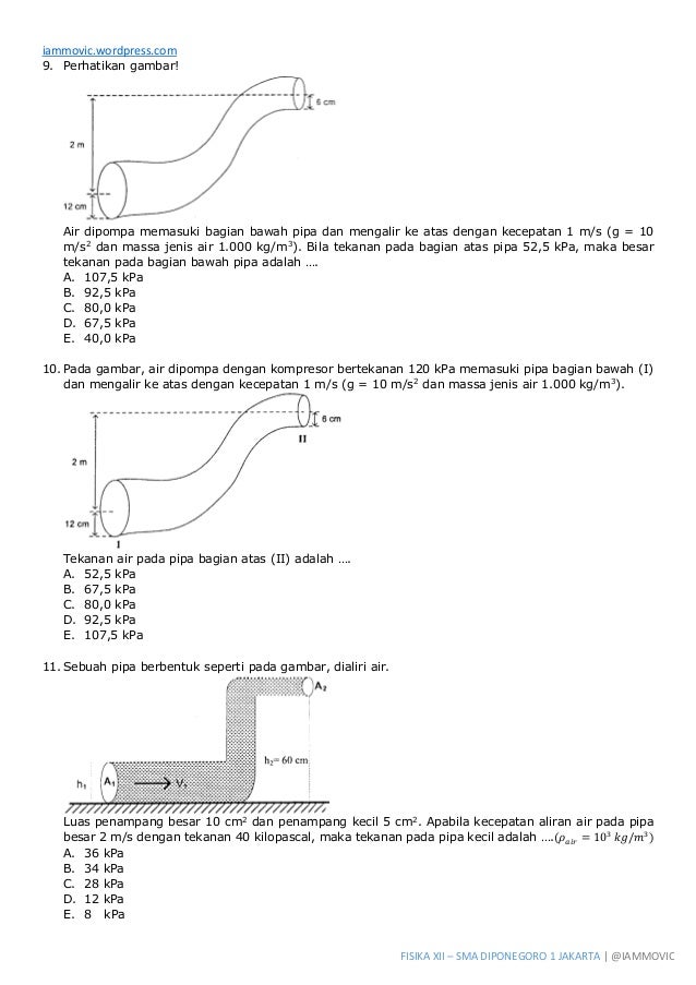 Soal UN Fisika SMA 2014 - Fluida