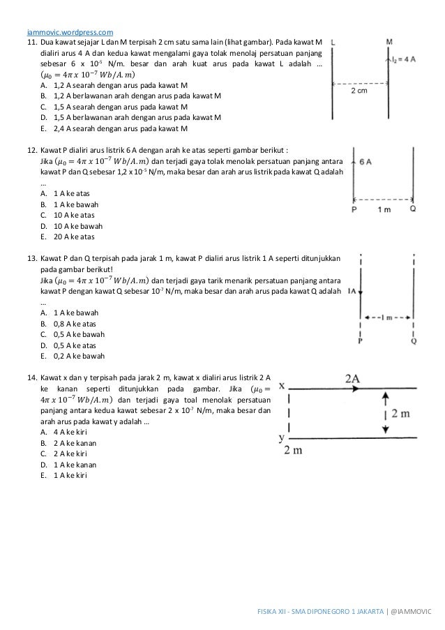 Soal UN Fisika SMA 2014 - Medan Magnet