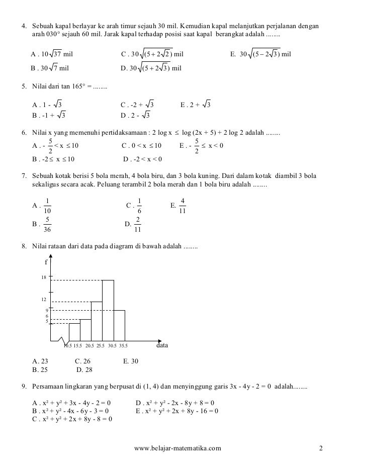 Soal Un Matematika Sma 2004 Dan Pembahasannya Soal Zaki