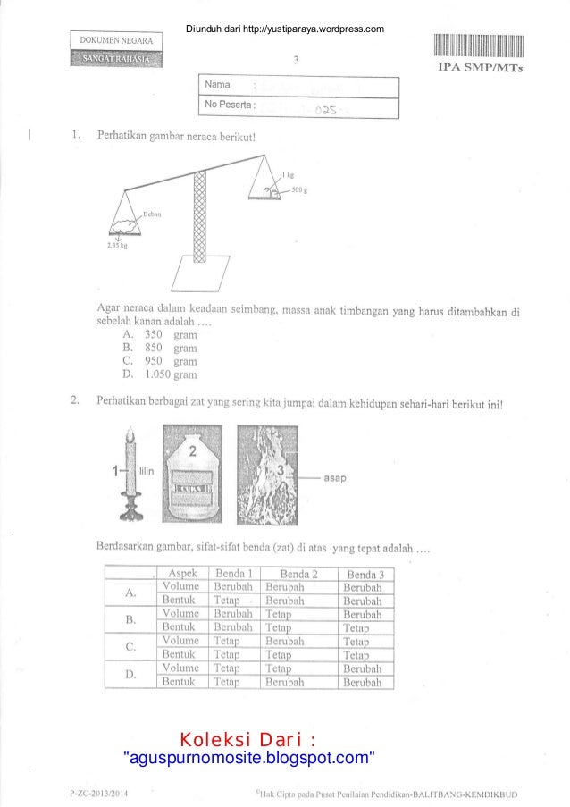 Soal Un Ipa Smp 2014 13
