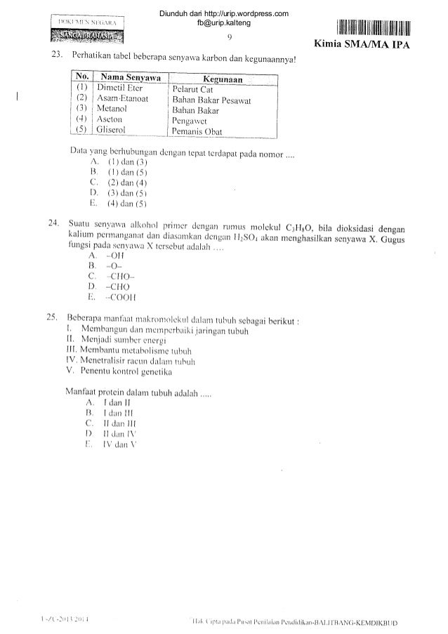 Soal un kimia sma 2014 15