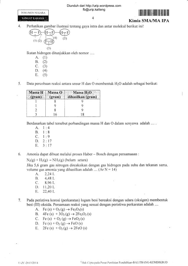 Soal Un Kimia Sma 2014 5