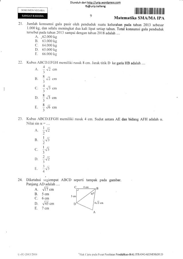 Contoh Latihan Soal Soal Un Matematika Sma Tahun 2018 Contoh Latihan Soal Soal Un Matematika Sma Tahun 2018