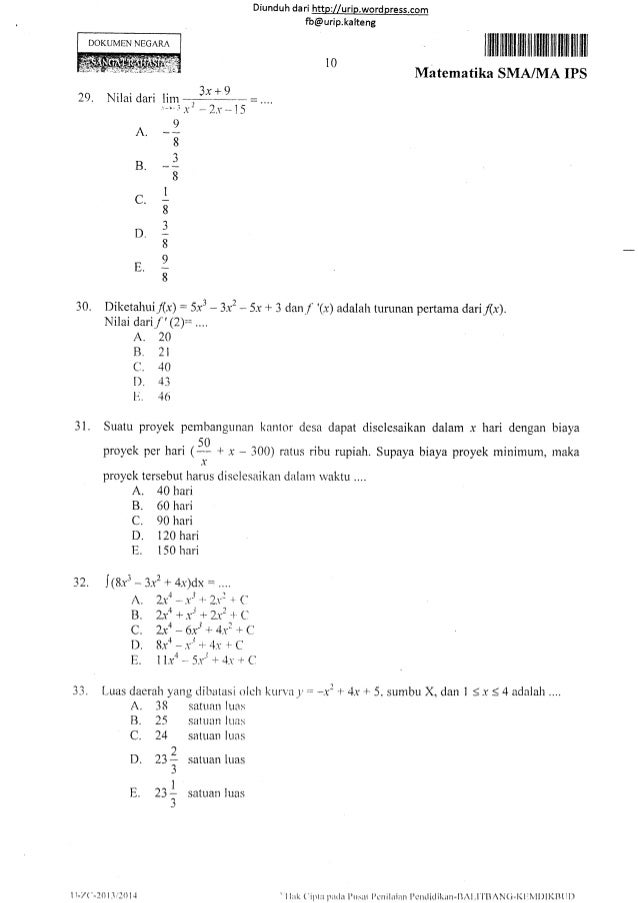 Soal un matematika ips sma tahun 2014 17 Soal un matematika ips sma tahun 2014 17