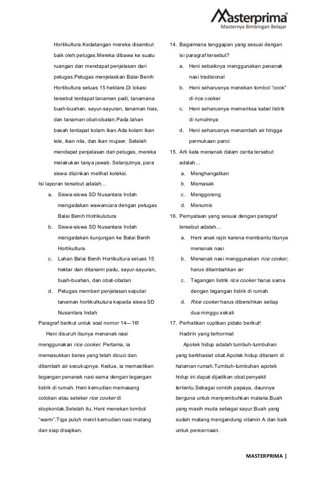 Soal us kelas 6 sd paket 8