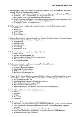 Soal Ujian Sekolah SMA Kristen Seriti | PDF