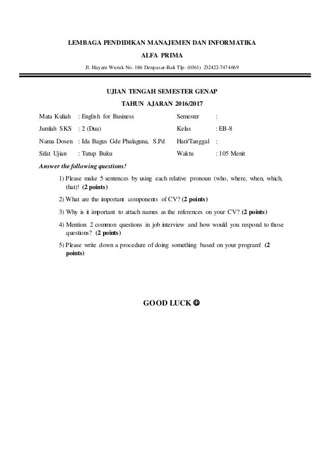 Soal Uts Design Teknisi