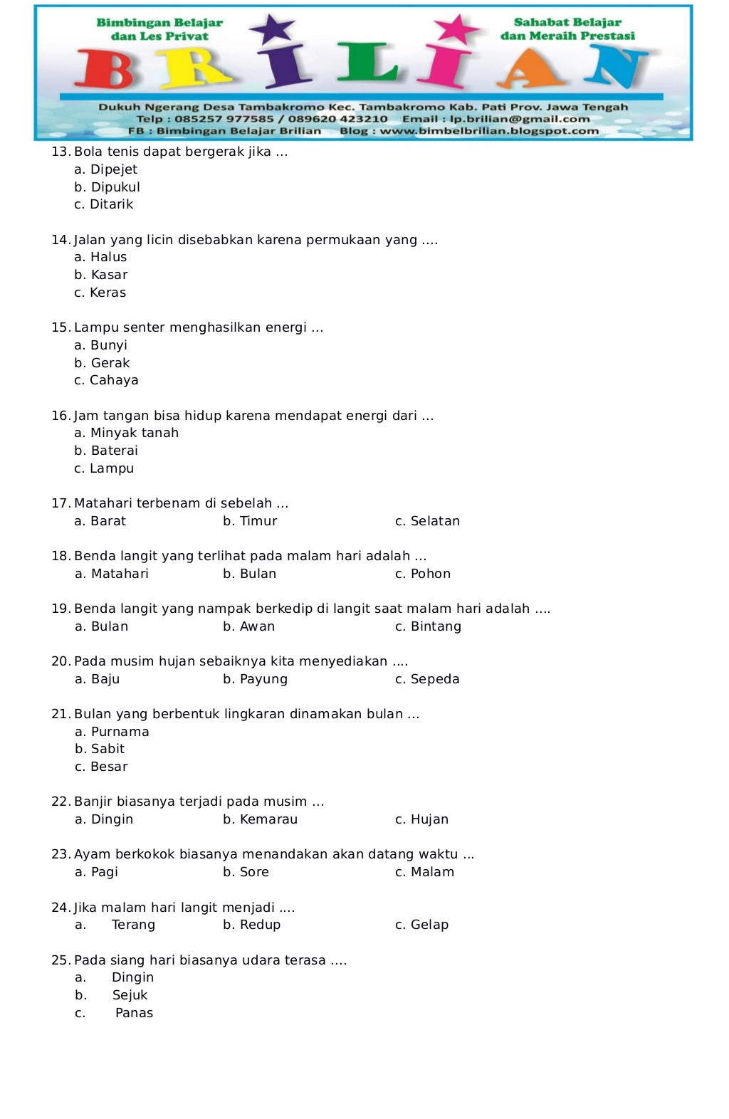 Soal essay ipa kelas 2 sd semester 2 08 image