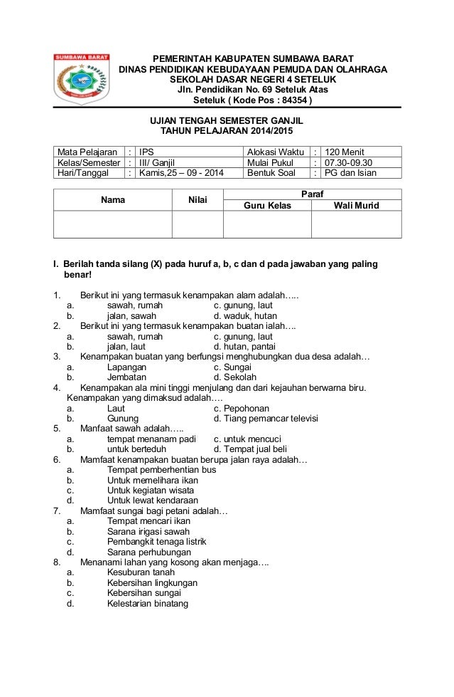 Soal Uts Ips Kelas 9 Semester2