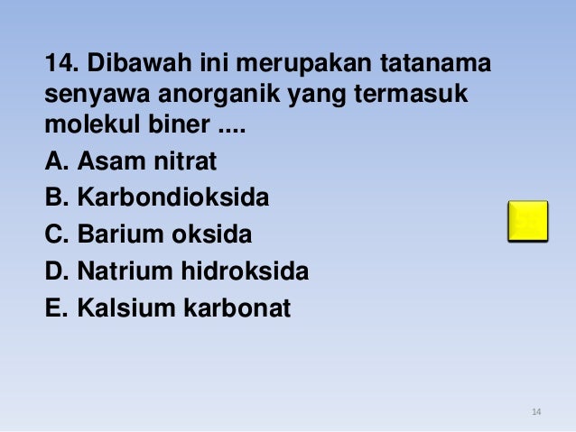 Soal uts kimia
