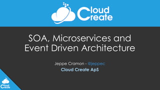 SOA, Microservices and
Event Driven Architecture
Jeppe Cramon - @jeppec
Cloud Create ApS
 