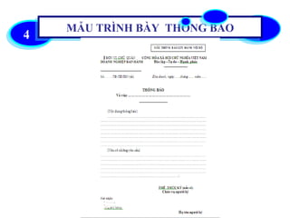 44 MẪU TRÌNH BÀY THÔNG BÁOMẪU TRÌNH BÀY THÔNG BÁO
 