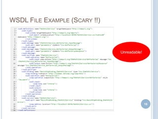 WSDL FILE EXAMPLE (SCARY !!)
16
Unreadable!
 