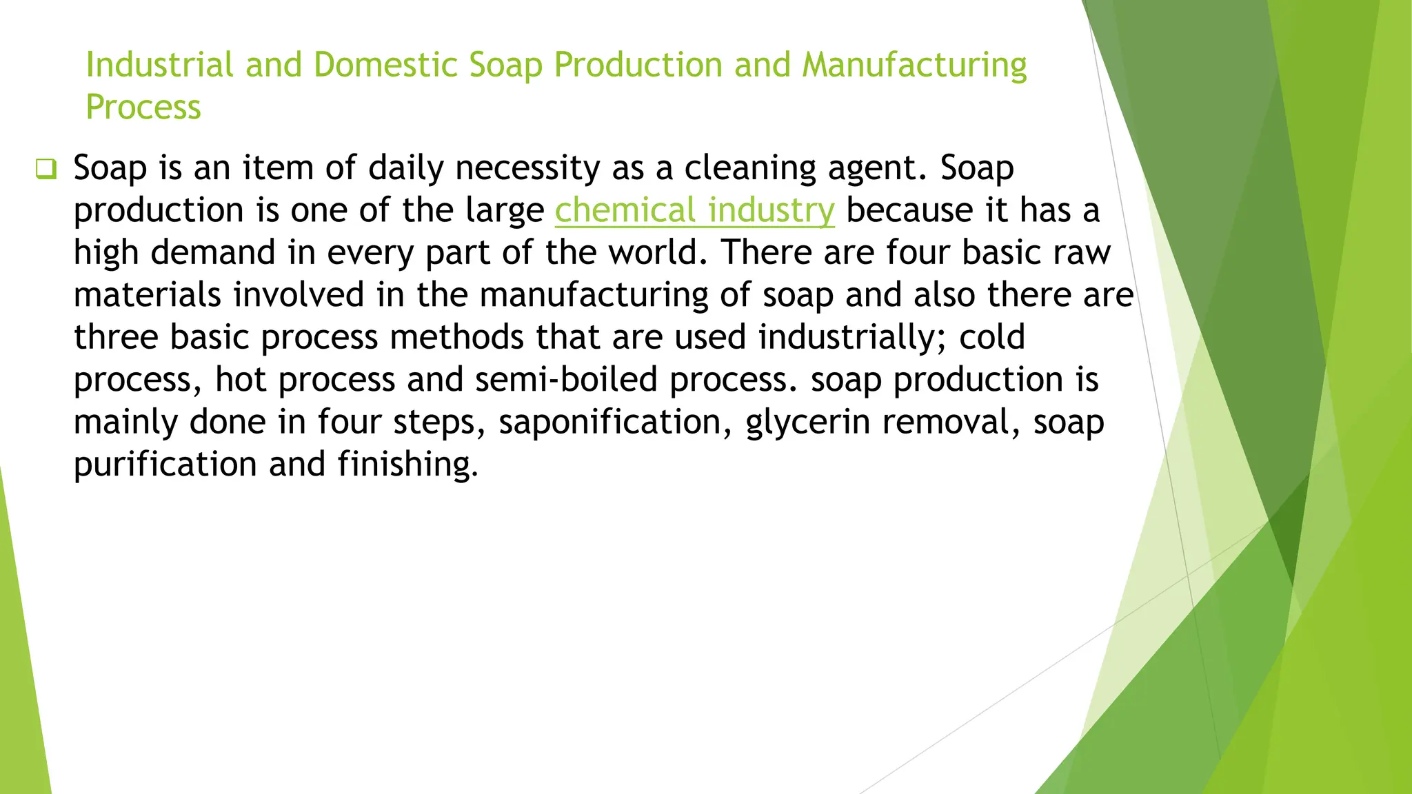 Soap and detergent making process of Technology PPT