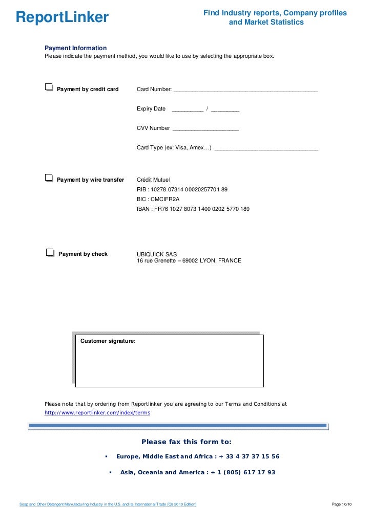 Soap and Other Detergent Manufacturing Industry in the U.S. and its