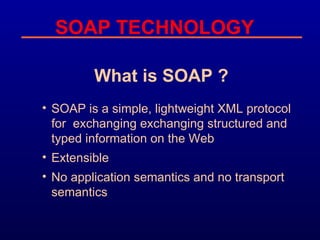 SOAP TECHNOLOGY ,[object Object],[object Object],[object Object],[object Object]