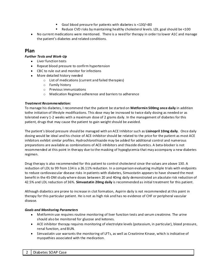 Diabetes SOAP Note Exercise Diabetes SOAP Note Exercise