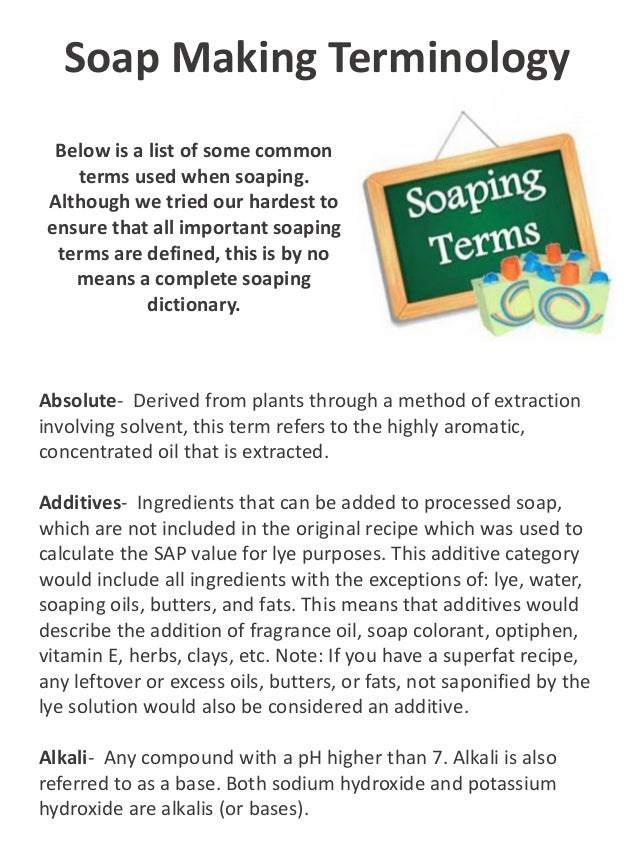 Soap making terminology