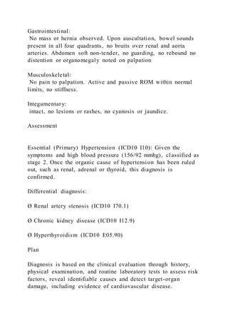 Soap note about chronic Disease in these case I selected Gastroe | PDF