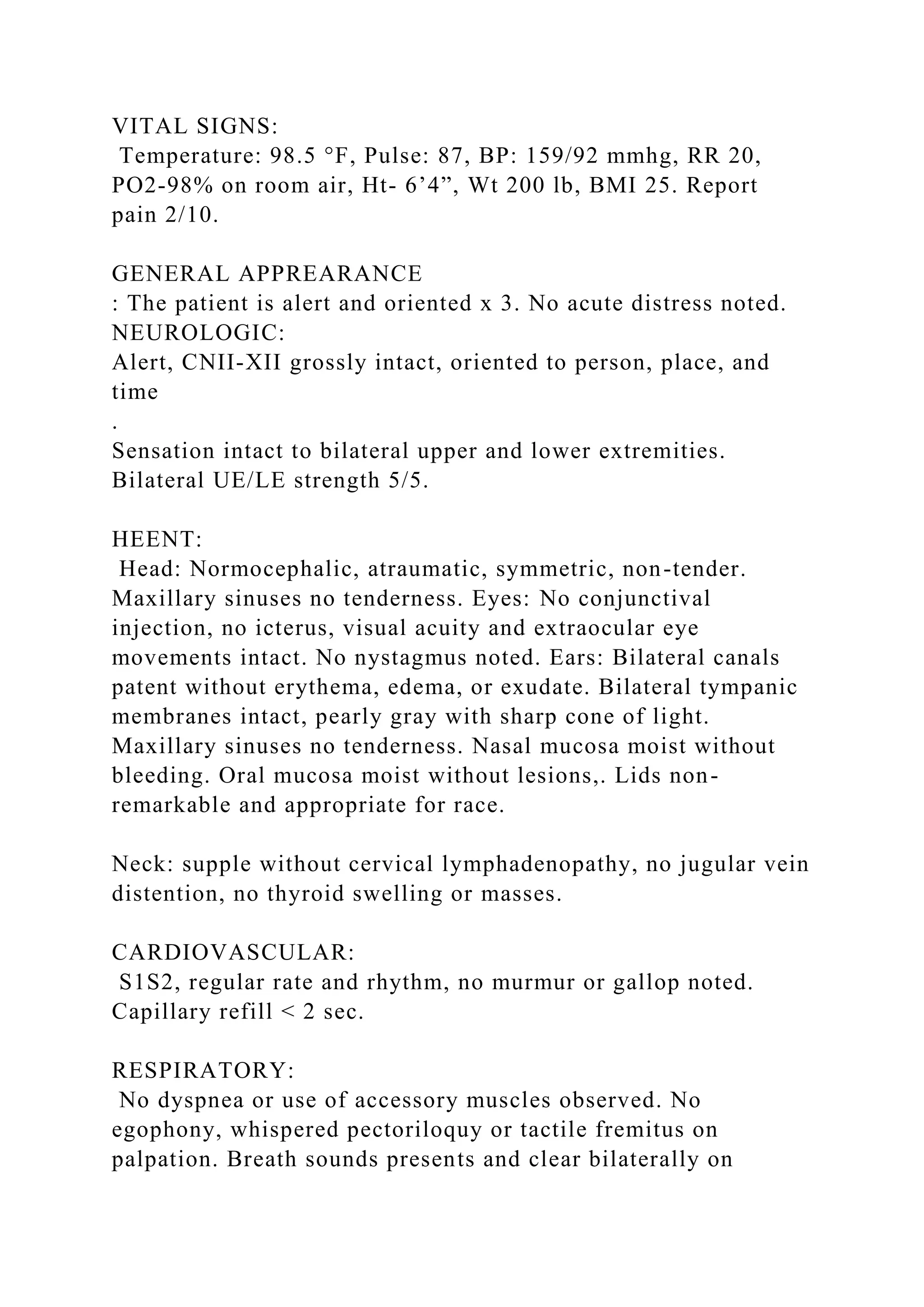 Soap Note # Main Diagnosis ( Exp H&P Note #3 DX Hypertension).docx ...