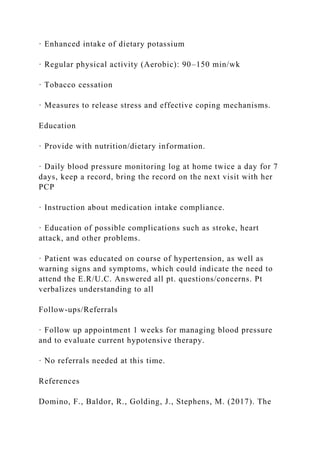 Soap Note # Main Diagnosis ( Exp H&P Note #3 DX Hypertension).docx