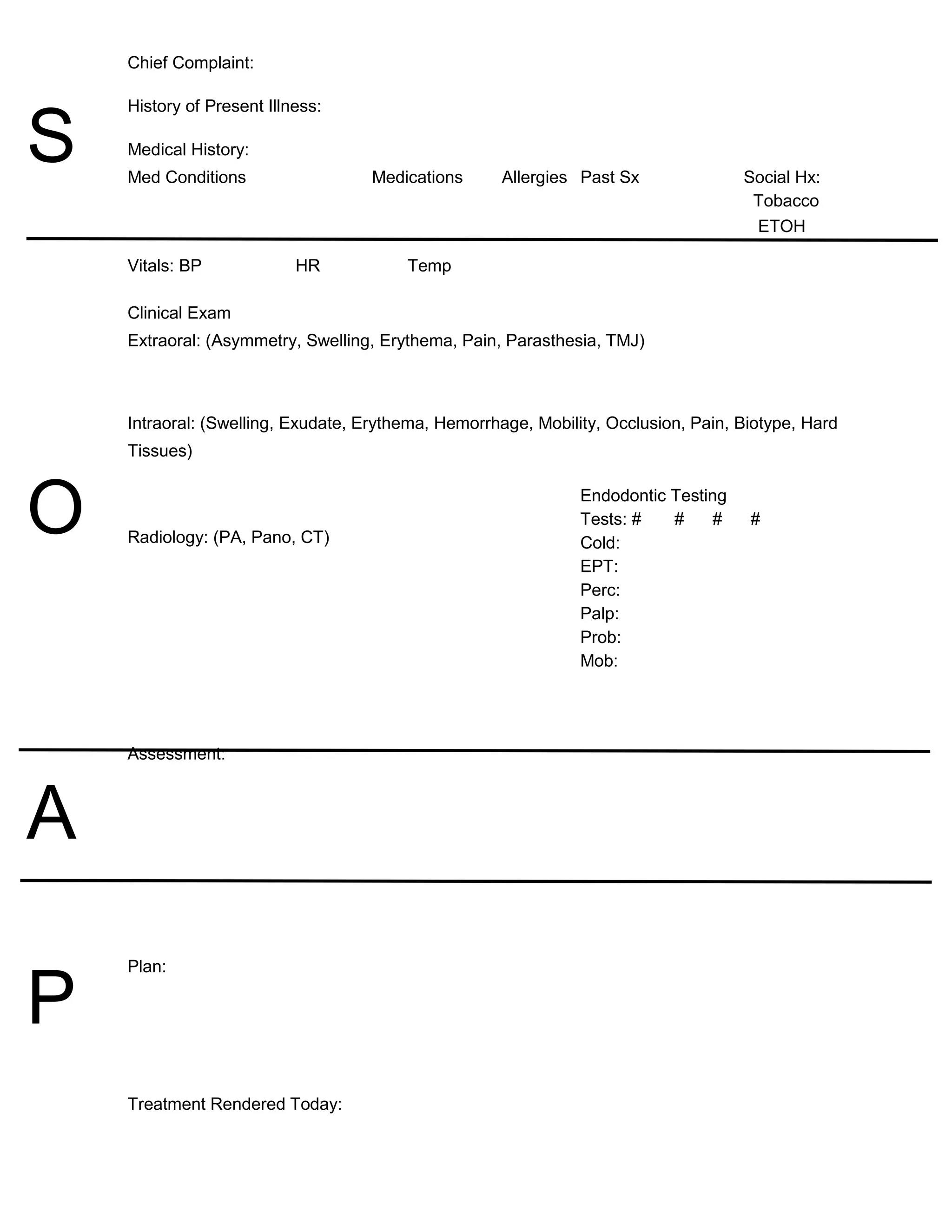 SOAP notes - Dentistry - WORD | DOCX