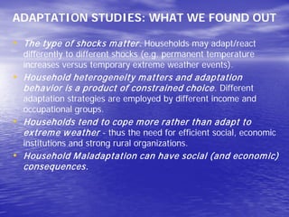 State of socio-economic research on climate change and policy implications in the Philippines
