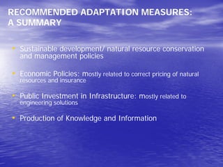 State of socio-economic research on climate change and policy implications in the Philippines