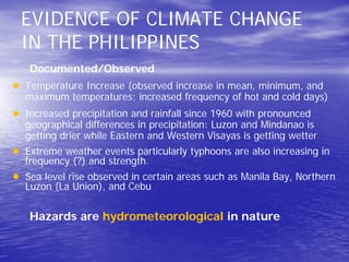 State of socio-economic research on climate change and policy implications in the Philippines